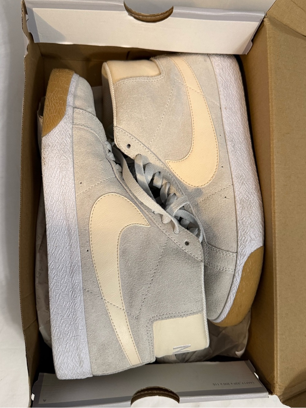 Nike SB Suede High-Top Sneakers in Gray & Cream